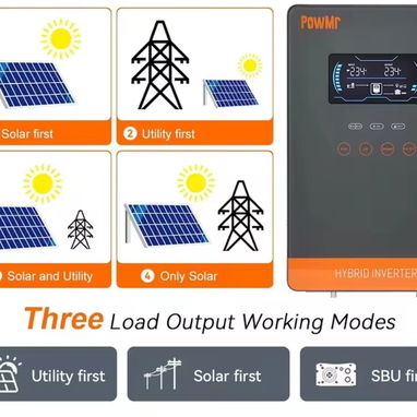 Inversor híbrido Powmr 4500w 4,5kw 110v / 24v. Nuevo en caja. Año 2026. - 3/4