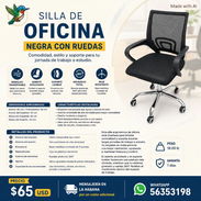 SILLA DE OFICINA NEGRA CON RUEDAS - Img 56824928