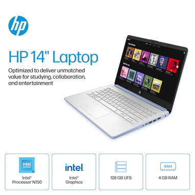 LAPTOP 🎁NUEVA🎁📦CAJA, HP (14-dq6012dx), 14" HD Antireflejo, Intel N150, 4GB RAM, UHD Graphics, 128GB SSD, 10Horas - Img 123081539