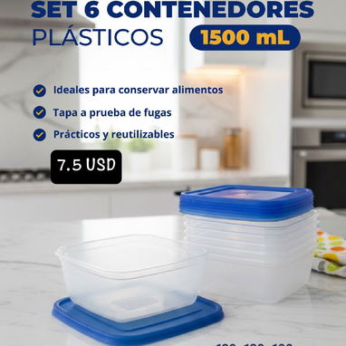 🫙SET DE POZUELOS PLÁSTICOS ✅ 3 UNIDADES DE 250 ML 💲1.5 ✅ 6 UNIDADES DE 600 ML 💲6 ✅ 6 UNIDADES DE 1500 ML 💲7 - Img 117601527