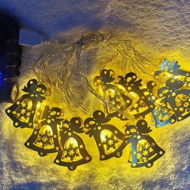 💜Guirnalda de luz cálida Mide 2.2 metros Trae 10 adornos con luces Son fijas Precio:10 usd - 3/6
