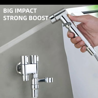 Bidé De Mano Grifo Para Baño Pulverizador Con Válvula Angular Plateado Ducha de aseo para inodoro - Img 117212108