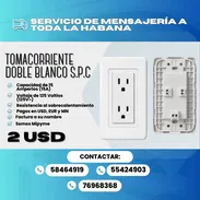 🔌 TOMACORRIENTE DOBLE BLANCO S.P.C 💲 PRECIO: $2.00 USD - Img 56343634
