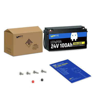 WattCycle Batería LiFePO4 24V 100Ah, 2560Wh, BMS 100A, Protección de Baja Temperatura y Conexión Escalable, Nueva - 2/4