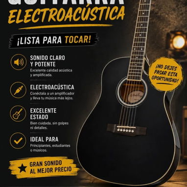 Guitarra Electroacústica Elegante y Excelente 54138011/ 58199106 - 4/6