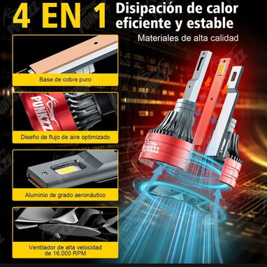 Pareja de Bombillos LED H3 de alta intensidad, equipados con tecnología CSP 3570 - 4/4