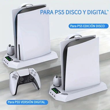 🧊🎮 Soporte y Estación de Refrigeración para PS5 – Ventilador + Carga + Organización - Img 102153503