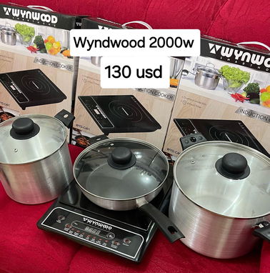 cocina de inducción Wynwood 2000w doble hornilla y simples ,  solas o con set de cazuelas y  olla de inducción - Img 92875360