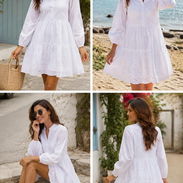 Vestido con detalles en tira bordada Tallas Grandes - Img 56080733