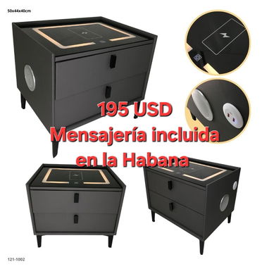 🔖Elegante mesa de noche de diseño minimalista y funcional de 2 gavetas - 3/3