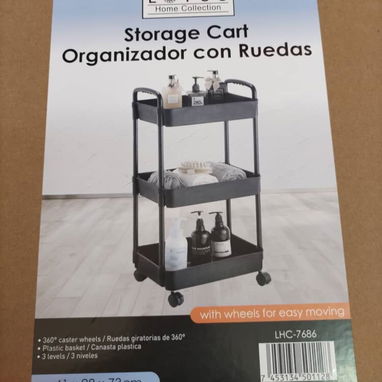 Carritos auxiliadores multifuncional 3 niveles con ruedas de color negro (uhb) - Img 113817850