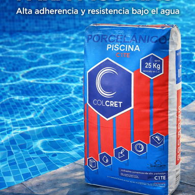 PORCELANATO ESPAÑOL SUMERGIBLE PARA PISCINAS 🧱 También disponible: Mortero cola especial para piscinas ✔ Alta adhere - Img 117213855
