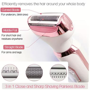 Afeitadora Eléctrica para Mujeres, Kit de Aseo Recargable 4 en 1 - Img 122430573