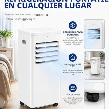 Aire acondicionado portátil de 12,000 BTU - 3/5