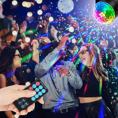 COIDEA Luz Estrobosc贸pica LED de Fiesta 3W. Luz de discoteca con 7 colores y activaci贸n por sonido y control remoto 馃寪 - Img 127569541
