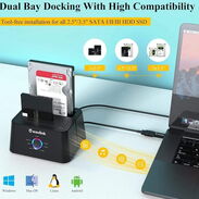 6️⃣2️⃣🛍️ docking o estación de acoplamiento para discos duros doble bahia USB 3.0 y USB c max 16t x2 - Img 45297764