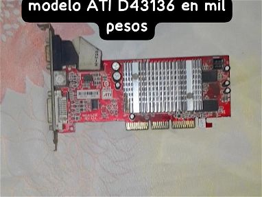 Gangaa Vendo tarjeta de video AGP para resolver en solo mil pesos tiene salida VGA y DVI modelo  ATI D43136 - Img main-image