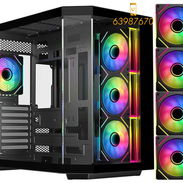 Chasis Gaming Semi panorámico DIYPC ARGB-N3-BK + 4 fanes ARGB 120mm, NUEVO en caja - Img 51838879