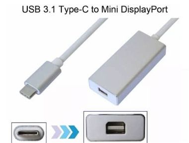 Tipo c a minidisplayport + Adaptador tipo c a mini displayport -cable tipo c a mini displayport- adaptador tipo c a mini - Img main-image