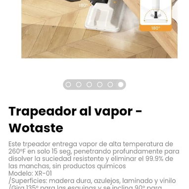 Trapeador al vapor - Wotaste. Modelo: XR-01 - 6/6