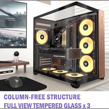 Chasis GAMING Estilo pecera, Vidrio Templado y paneles de madera minimalistas - Img 122536702