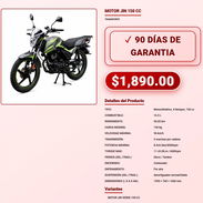 MOTO JIN 150 CC CARBURADOR 1950x760x1060 MM MOTO JIN 150CC SUSPENSIÓN DELANTERA NORMAL TRASERA DOBLE VPT-0230 - Img 57976153
