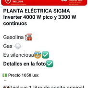 Planta eléctrica Sigma Inverter 3300 w gas y gasolina - Img 57714028