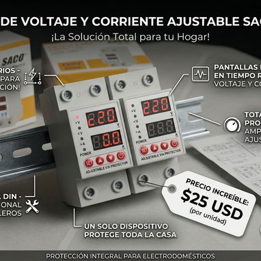 Protector de voltaje inteligente para toda la casa 110V y 220V 63A máximo. Proteje equipos de refrigeración también - Img 122766649