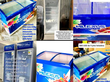 Exhibidora heladera, exibidora heladera, nevera, freezer, refrigerador, nevera vertical, nevera horizontal - Img 65088036