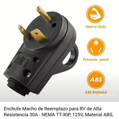 🔌⚡ ESPIGA DE FUERZA 30 AMP – $30USD ⚡🔌 Conecta tu estación de energía de forma segura y profesional. 🔹 Espiga de 30 a - 3/3