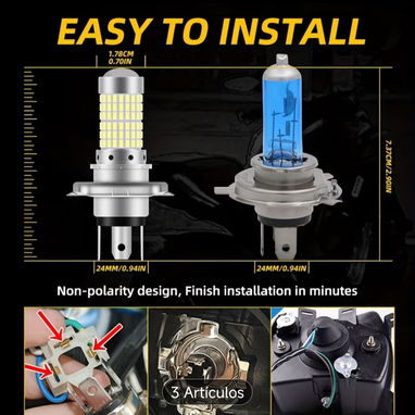 Faro LED H4 Ultra Brillante 12V para Motocicleta, Bombilla de Alta Luminosidad - Img 114202151