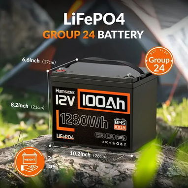 Humsienk Batería LiFePO4 12V 100Ah, Nueva en su caja sellada. Entrega de Factura para su Garantía. Variedad de Productos - 4/5