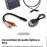 Convertidor de audio ÓPTICO a RCA/ Adaptador de audio RCA para optico/ audio óptico digital audio RCA/ Audio óptico- RCA - Img 39098832