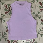 camiseta casual de mujer, camisetas cortas, top de mujer con cuello tortuga, camiseta violeta, camisetas - Img 55196066