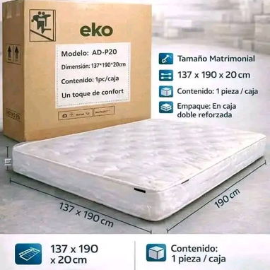 Colch贸n camero marca eko de esponja y muelle - Img 122799606