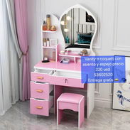 Vanity y coquett con asiento y espejo - Img 56179472