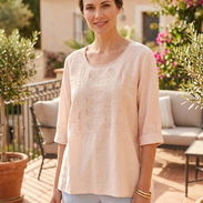 Blusa Casual con Bordado Floral y Detalle de Encaje Talla 3XL 13 - Img 55814905