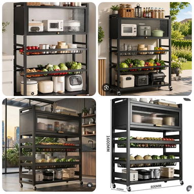 - Organizador de metal para cocinas con puerta. ✅Medidas: 80 cm x 32 x 125 🏷️$90 usd Disponibles en 🖤🤍 - Img 123339422