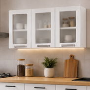 📢 Estantes aéreos para cocina con tres puertas con cristal 🤍🖤 Importados. - Img 56888852