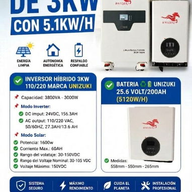 Kit solares definitivos 3/5kw y 3/7kw.  Paneles solares bifaciales 540w 13.8AMP 49.61v - 2/4