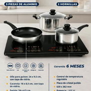 Combo Cocina de Inducción 2 Hornillas Eko + Juego de calderos de 5 piezas - Img 56899623