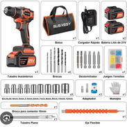 Taladro inalámbrico 2 baterías 21v + accesorios 85 USD - Img 55988463