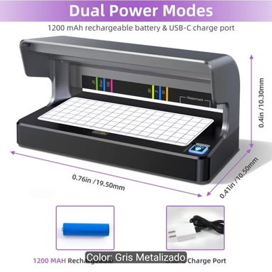 Detector de billetes falsos con luz LED UV dual 🍃 - 3/4