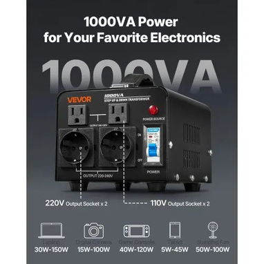 Convertidor de Voltaje, 1000 VA, de 110 V a 220 V y de 220 V a 110 V - 6/9