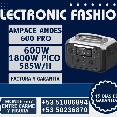 ✅AMPACE ANDES 1500 1462 WH 2400W PICO 3600W 750 USD  TELEVISORES LAVADORAS NEVERAS CAFETERA ELECTRICA BATIDORA REYNA - Img 121302012