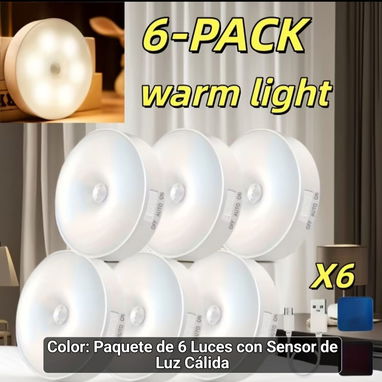 Juego de 6 luces nocturnas redondas modernas con - Img 124525005