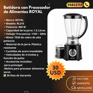 Batidora con Procesador de Alimentos 400W/110V 1.5 Litros ROYAL - Img 55633464