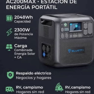 Bluetti ac200max,4800 watts  de pico  2200 watts continuos Bateria de 2048 Wh,59353097 - 2/3