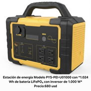 Estación de energía Modelo PYS-PEI-U01000 con *1.024 Wh de batería LiFePO₄ con inversor de 1.000 W*. BABADOG 💯 - Img 56898954