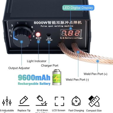 Soldador de batería de puntos a puntos 8000 watts con pedal 110$ y 5000w 90$ 📞 55106915 - Img 125764808